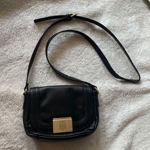 Authentic Tommy Hilfiger Black Crossbody Purse w/ Gold Details Genuine Leather